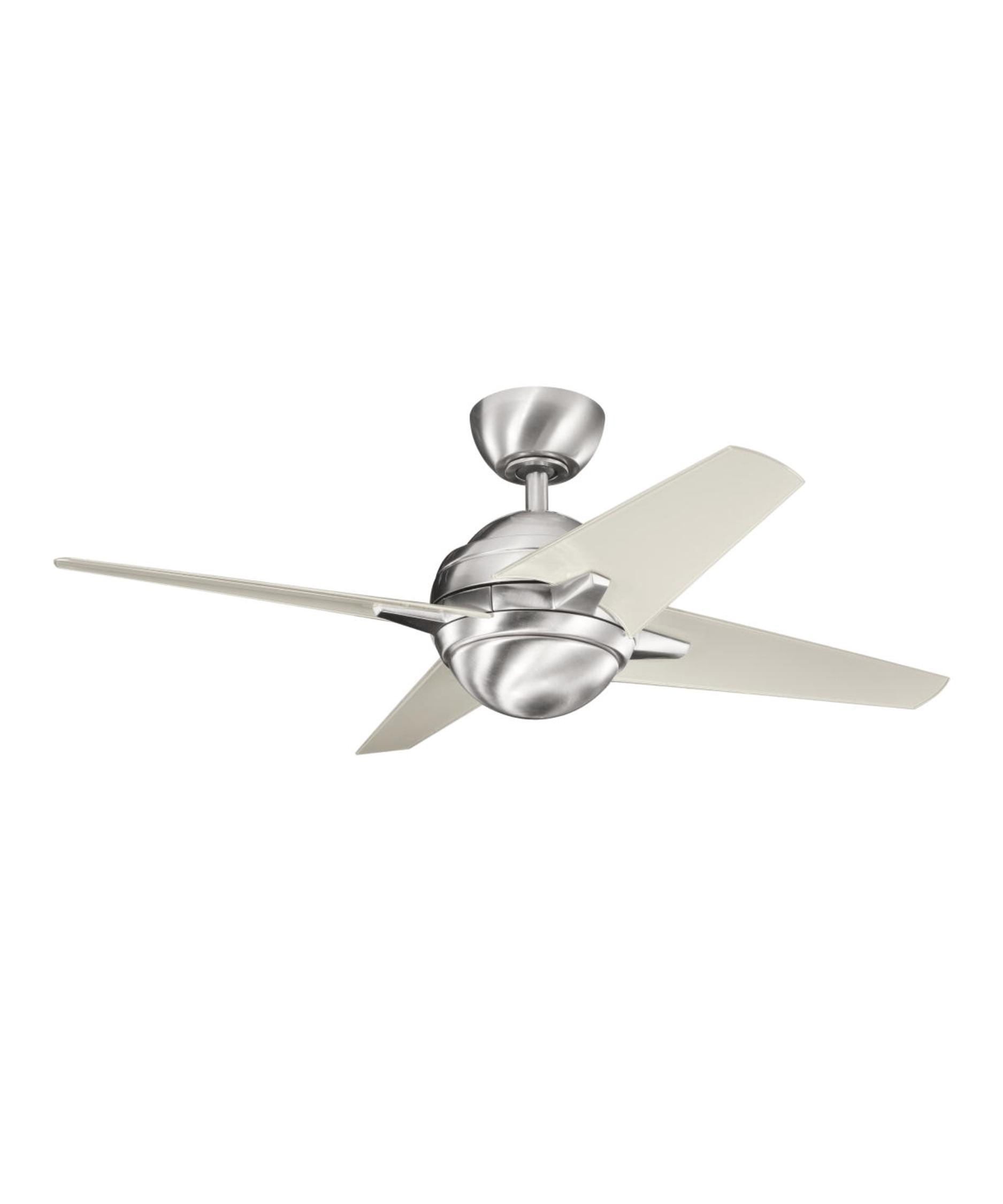 Kichler Rivetta Ii 42 Inch 4 Blade Ceiling Fan Capitol Lighting Shown In Brushed Stainless Steel Finish And Cased Opal Glass