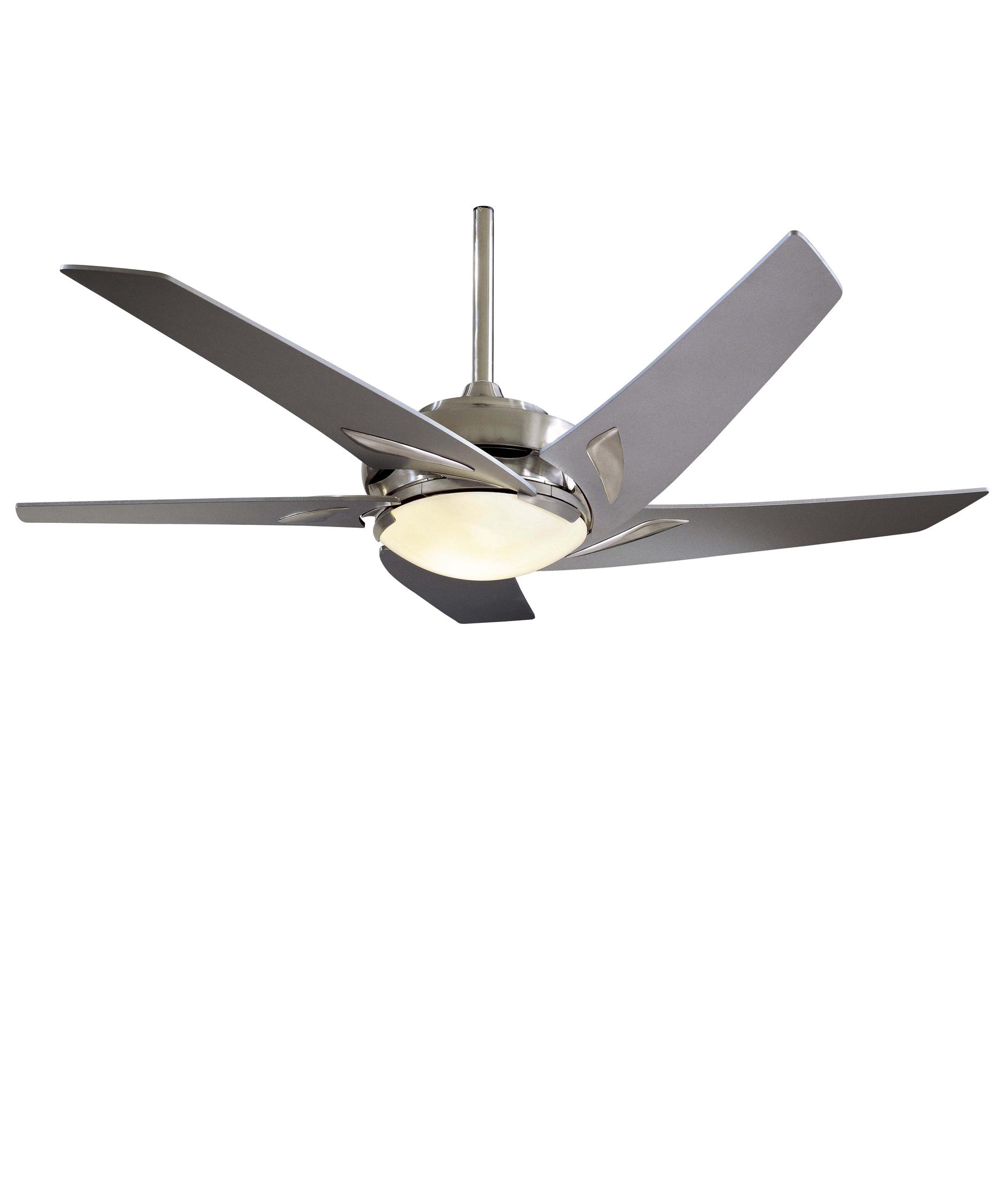 Minka Aire F809 Cobra 54 Inch 5 Blade Ceiling Fan Capitol Shown In Brushed Nickel Finish And Etched Opal Glass