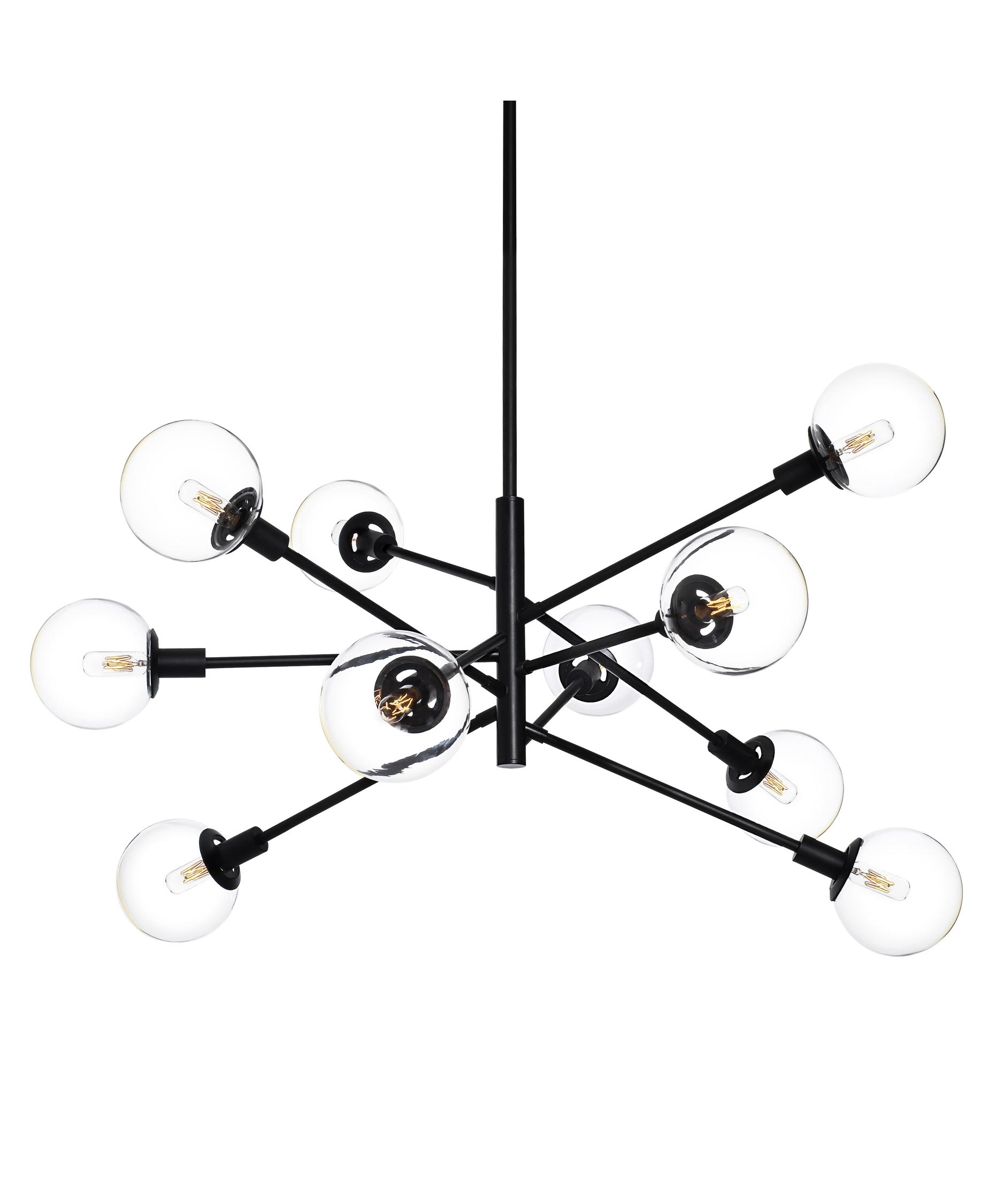 Sonneman Orb Inch Wide Light Large Pendant Capitol - Shown In Satin Black Finish And Clear Glass sonneman orb inch wide light large pendant capitol - shown in satin black finish and clear glass