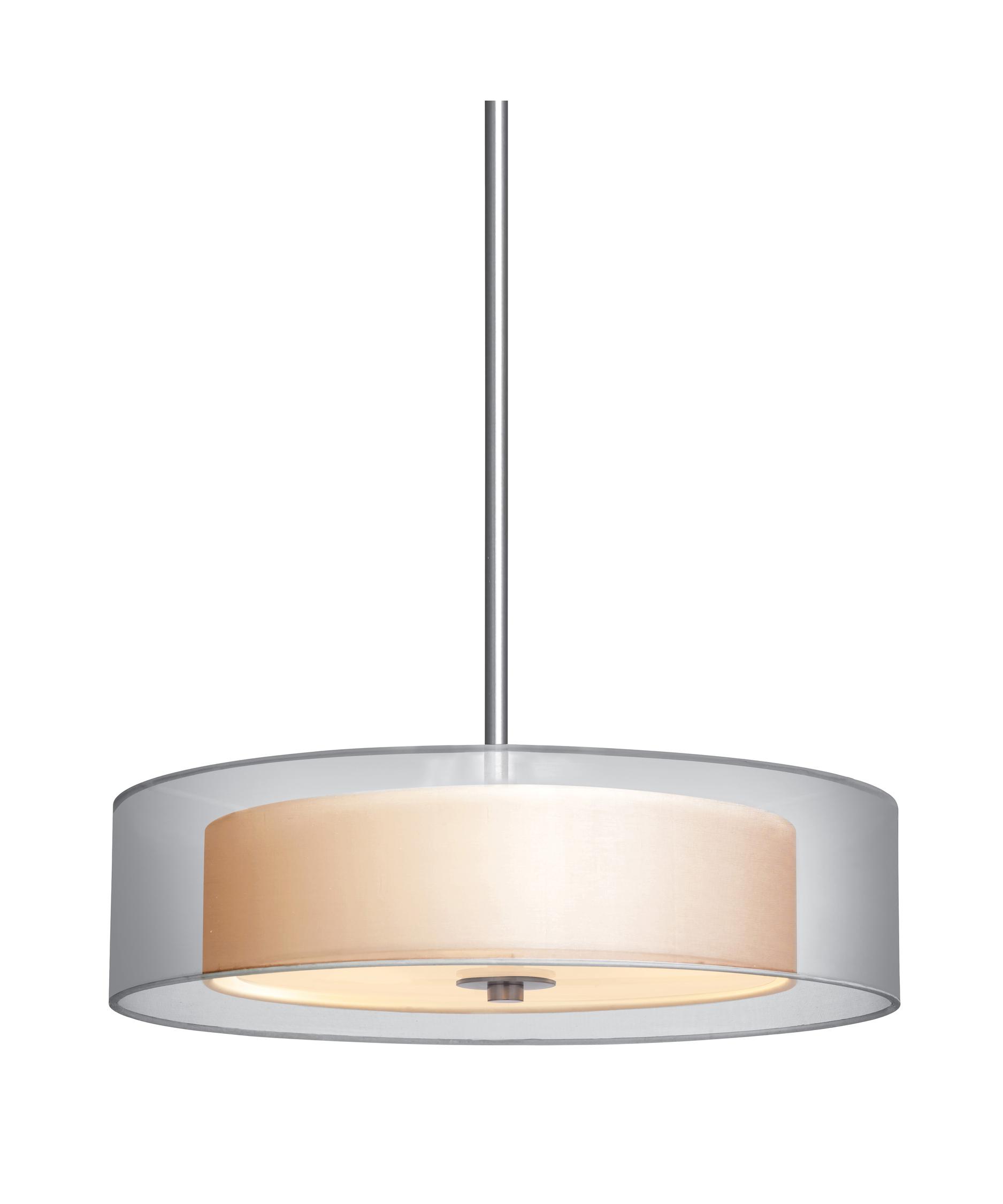 Sonneman Puri Inch Wide Light Large Pendant Capitol - Shown In Satin Nickel Finish And Silver Organza Shade sonneman puri inch wide light large pendant capitol - shown in satin nickel finish and silver organza shade